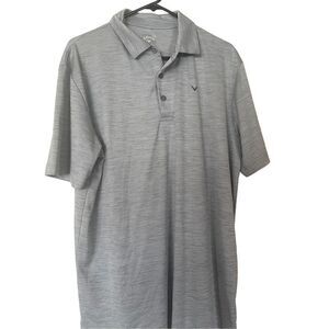 Callaway Opti-Dri Men's  Space Dye Gray Textured Polo Short Shirt Size L